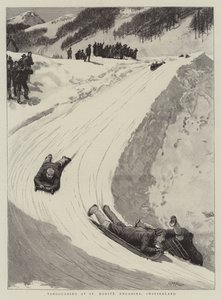 Tobogganing em St Moritz, Engadine, Suíça
